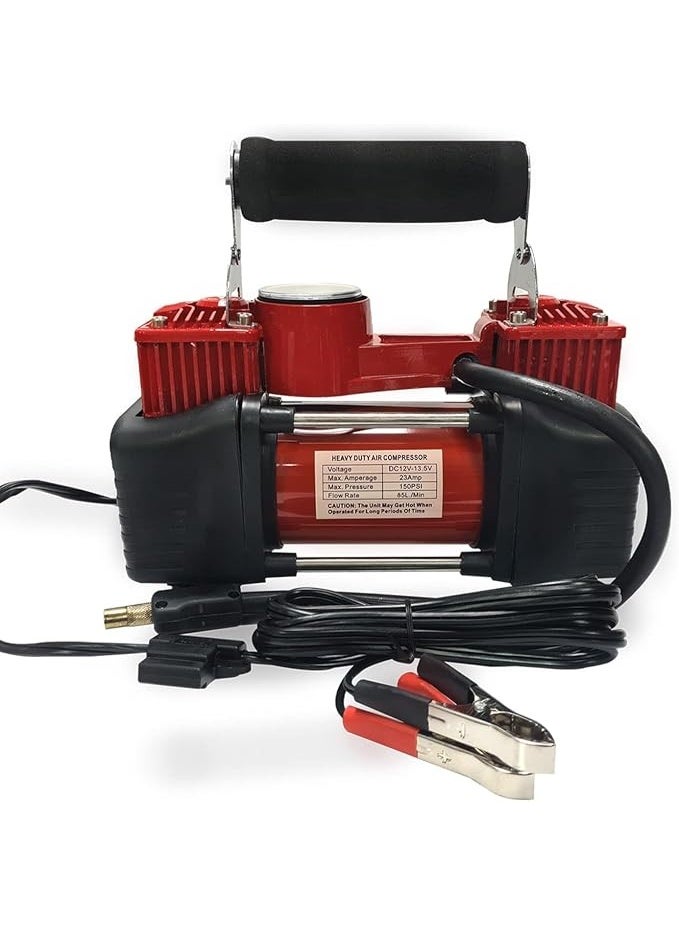 High-Power 2-Piston Electric Tire Compressor with Emergency Repair Kit Bag, Portable Heavy-Duty Air Inflator for All Vehicle Types - Image 4